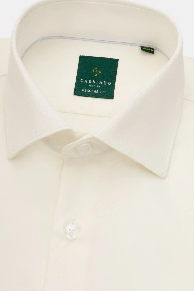 Gabbiano Royal Classic Bamboo Dress Shirt Cream Front 